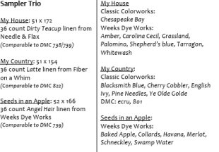 Sampler Trio Supplies