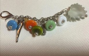 Frosted Heart Charm Scissors Fob 05