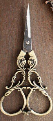 Whimsical Storybook Scissors Gold Toned Metal