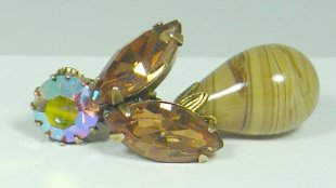 Regency Taupe AB Rhinestone Earring