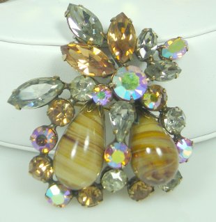 Regency Taupe AB Rhinestone Brooch