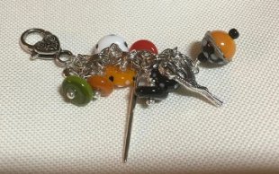 Orange Black Scissor Fob 10