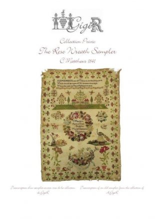 Rose Wreath Sampler C Matthews 1841