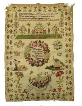 Rose Wreath Sampler C Matthews 1841