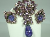 Regency Purple and Lilac Brooch and Earring Set
